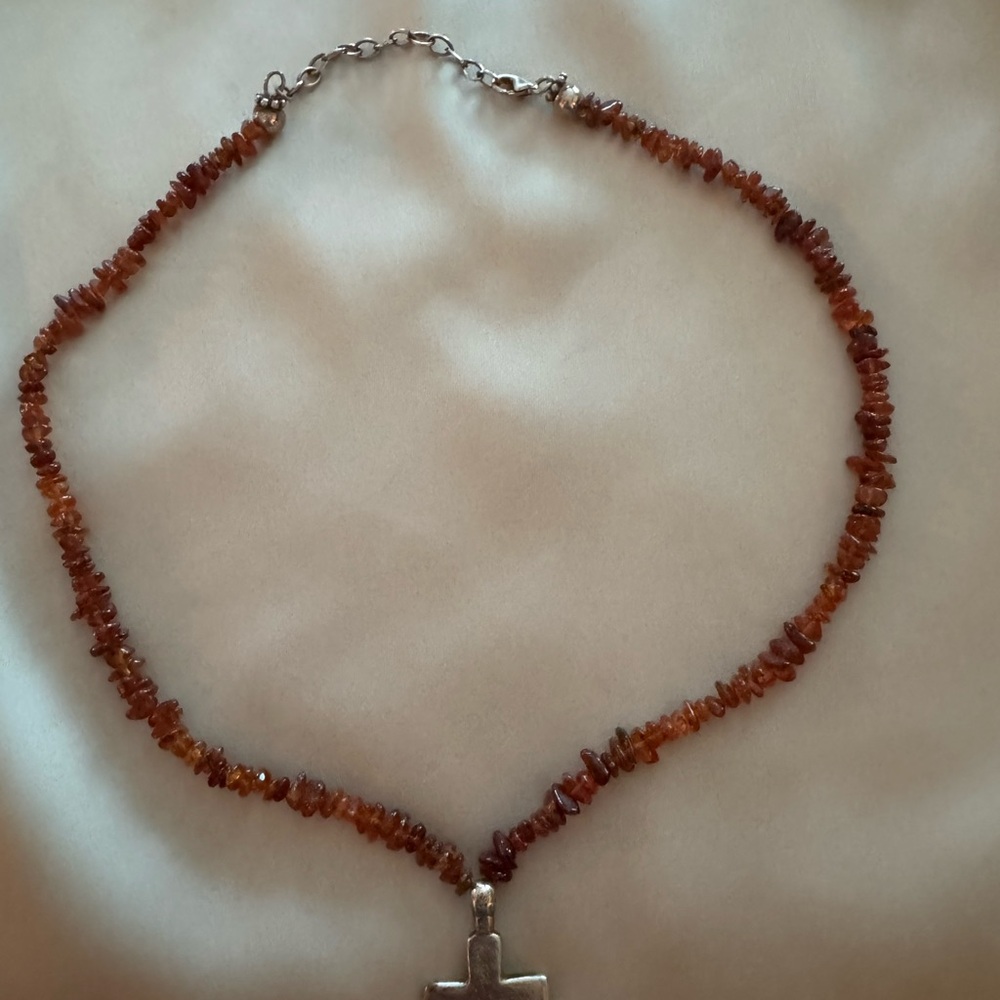 Silpada amber cross necklace